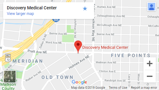 Huntsville AL Chiropractic Map